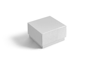 Single gift box isolated on background. Wrapped vintage gift box mock up template ready for your design.