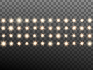 Warm beige stage or stadium spotlights. Transparent background only in EPS 10