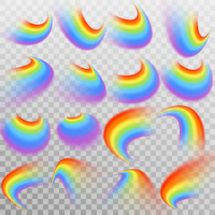 Obraz premium Set of realistic colorful rainbow. Transparent background only in EPS 10