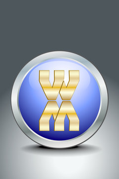 W  Gold Button blau