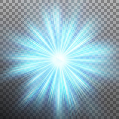 Abtract blue energy with a burst background. Transparent background only in EPS 10