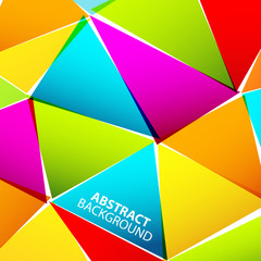 Abstract colorful paper triangle background. Vector illustration