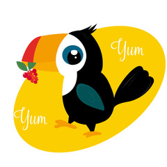 Vector illustration of funny cartoon toucan