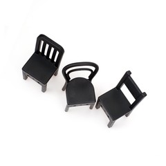 Black chairs isolated on white background