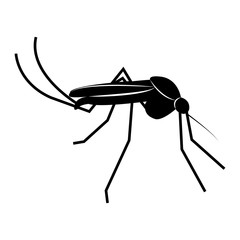 Vector image of a mosquito silhouette on a white background