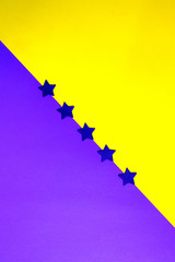 ultaviolet stars on a yellow and ultraviolet background