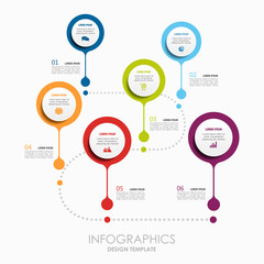 Infographic template. Vector illustration. Used for workflow layout, diagram, business step options, banner, web design.