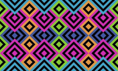 Seamless crazy colored tile or background with geometrical pattern