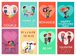 Be My Valentine Romance Set Vector Illustration
