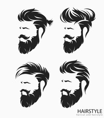 Fototapeta premium mens hairstyle with beard mustache