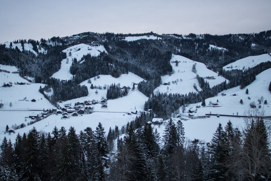 Bilder eines Schneetages in der Schweiz