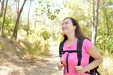 hiker at a mountain path