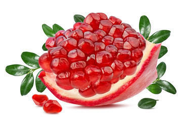 Fresh pomegranate isolated on white background with clipping path