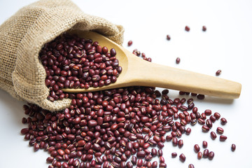 Red bean on white background