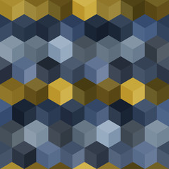 Obraz premium Hexagon grid seamless vector background. Beautiful polygons with six corners geometric graphic design. Trendy colors hexagon pattern for banner or cover. Honeycomb shapes modern backdrop.