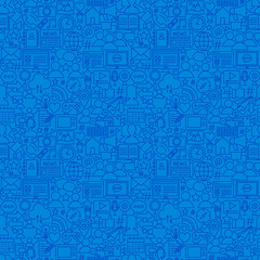 Social Media Line Seamless Pattern