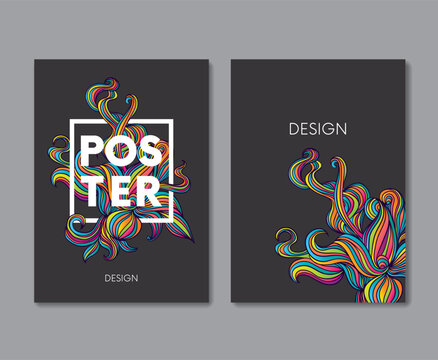 Hand drawn fluid shape design. Artistic graphic element. Vector illustration for a postcard or a poster. Eps10 vector.