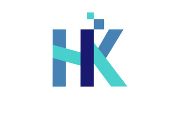 HK Digital Ribbon Letter Logo 