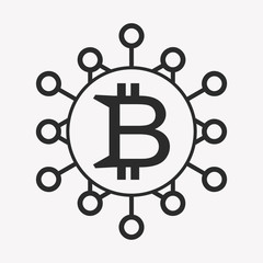 Bitcoin symbol template. Cryptocurrency badge.