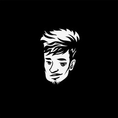 hipster face vector illustration.