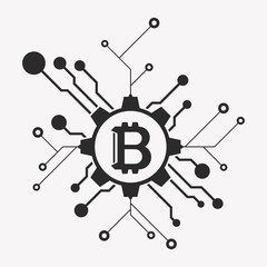 Bitcoin symbol template. Cryptocurrency badge.