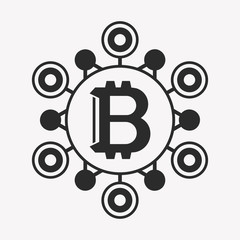Bitcoin symbol template. Cryptocurrency badge.