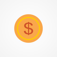 Obraz premium Flat Vector Icon Of Currency Coin.