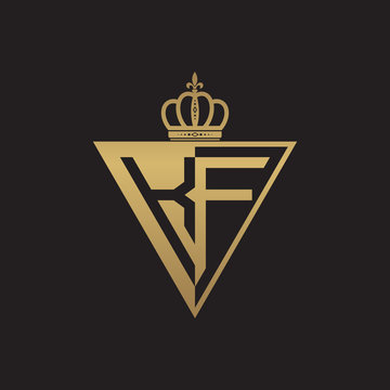 initial two letter half logo triangle gold