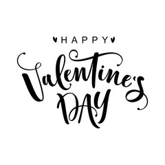 happy valentines day handwritten lettering text for greeting card, poster, congratulate