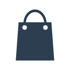 Shopping bag icon on white background.