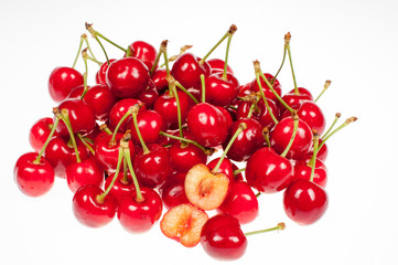 Obraz na płótnie Canvas Red ripe cherries