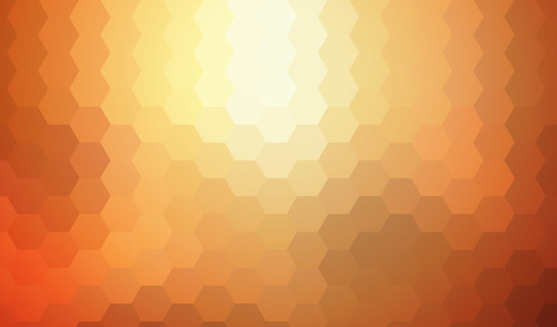 Orange mosaic background, interesting hexagonal pattern 
