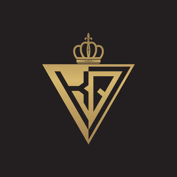 initial two letter half logo triangle gold