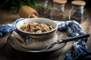 Traditional polish sauerkraut (bigos).