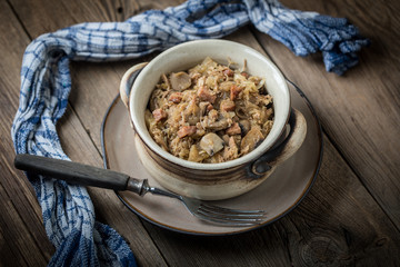 Traditional polish sauerkraut (bigos).