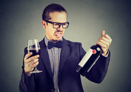 Man dissatisfied with wine quality