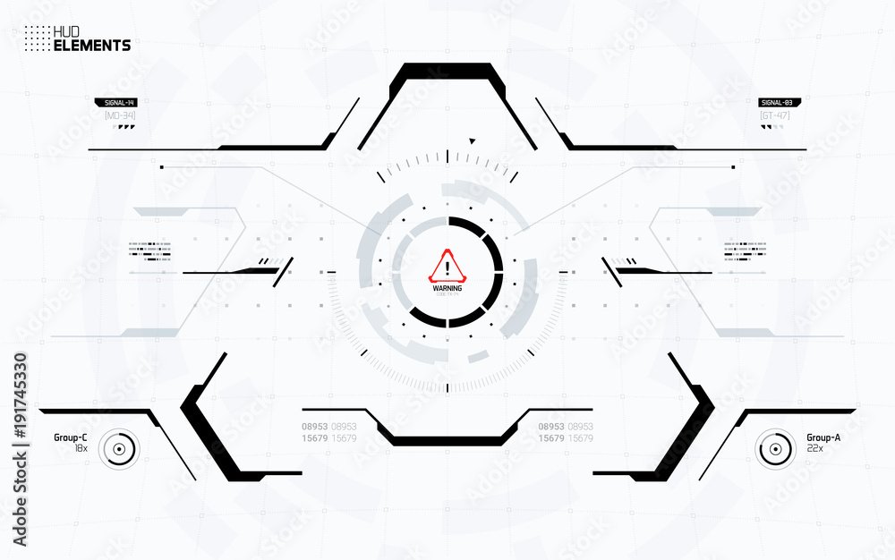 Wall mural sci-fi concept hud interface screen. virtual reality view display. hologram technology