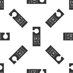 Please do not disturb icon seamless pattern on white background. Hotel Door Hanger Tags. Flat design. Vector Illustration