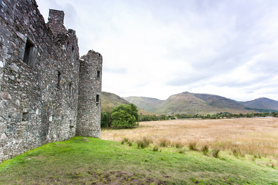 Part of Kilchurn Castle in scottish highlands. Loch Awe