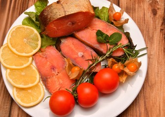 Chinook salmon (LAT. Oncorhynchus tshawytscha) smoked