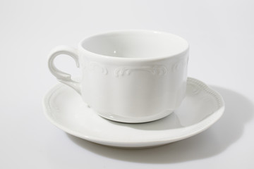 Cup of porcelain in a white background
