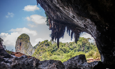 View in famous Phranang cave at Raylay Railay Beach