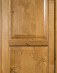 Upmarket kitchen cupboard panelled door close-up