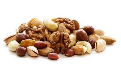 Fotobehang nuts mix for a healthy diet (cashew, pistachios, hazelnuts, walnuts, almonds) © Olga Kriger