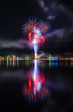 河口湖冬花火18 Stock Photo Adobe Stock