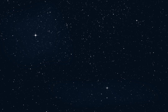 Vector night starry sky with stars and planets