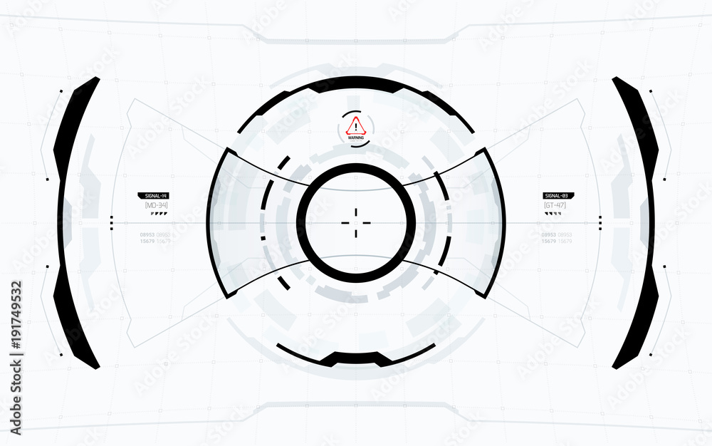 Wall mural sci-fi concept hud interface screen. virtual reality view display. hologram technology