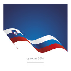 Slovenia abstract wave flag ribbon vector background