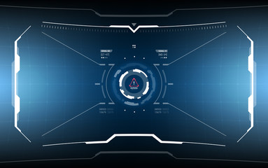 Sci-Fi Concept HUD Interface Screen. Virtual Reality View Display. Hologram Technology