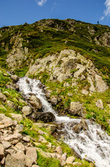Fototapeta na wymiar alps view during summer, scenic landscape of italian alps during summer